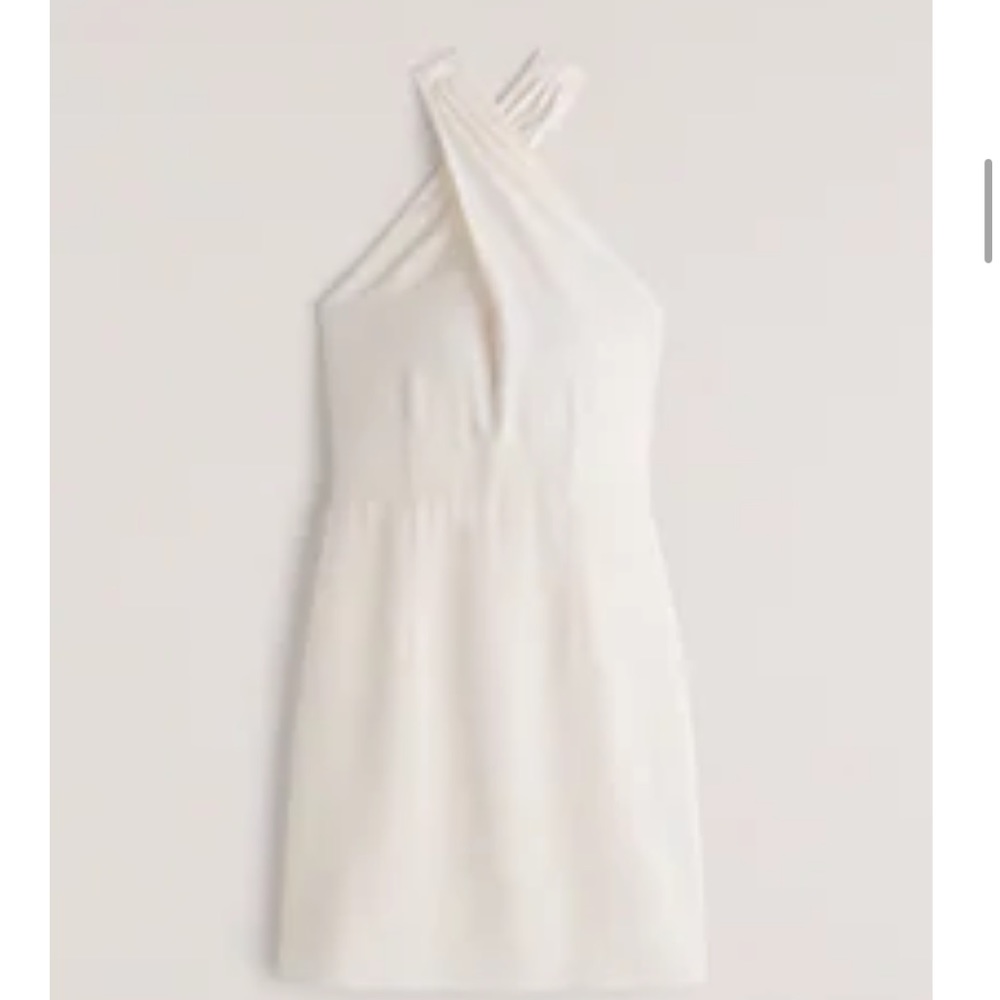 NWT Abercrombie Halter Slip Mini Dress size S, off white
